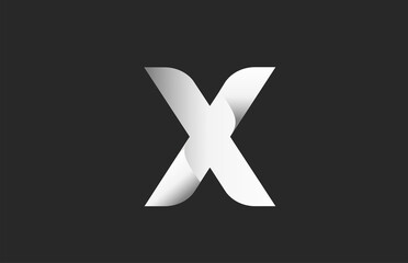 X black and white gradient alphabet letter logo for branding and business. Design for lettering and corporate identity. Creative template icon