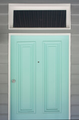Light blue, cerulean, olympic, azure, turquoise colored door in Sydney