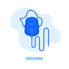 Oxygen mask icon on white background. Vector illustration