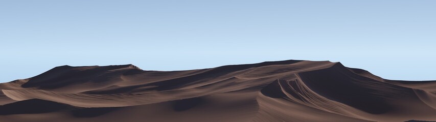 Fototapeta na wymiar Desert Landscape with Dust and Sands 3d render