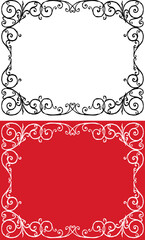 Freehand drawings of decorative vintage frames