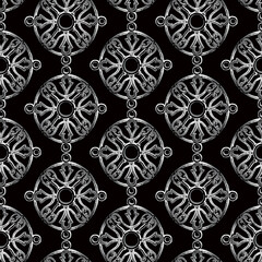 Seamless pattern of decorative circle vintage design elements