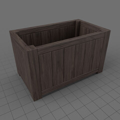 Rectangular wooden planter