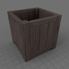Square wooden planter