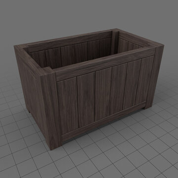 Rectangular wooden planter
