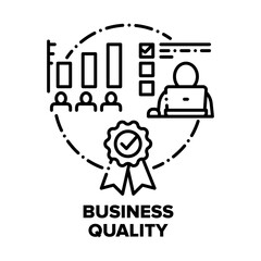 Business Quality Vector Icon Concept. Employees Work Statistic Of Execution Of Plan And Task Implementation. Professional Competition And Award For Success Working Black Illustration