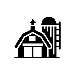 Barn vector icon style illustration in solid. EPS 10 File
