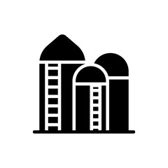 Grain Silo vector icon style illustration in solid. EPS 10 File