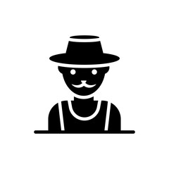 Farmer vector icon style illustration in solid. EPS 10 File
