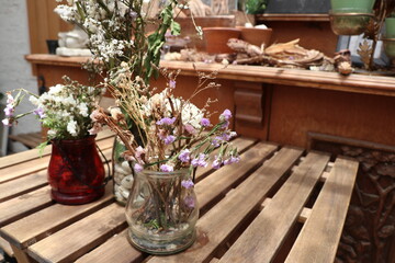 flowers on the table