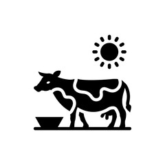 Cow vector icon style illustration in solid. EPS 10 File