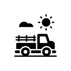 Pickup Truck vector icon style illustration in solid. EPS 10 File