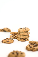 chocolate chip cookies isolated