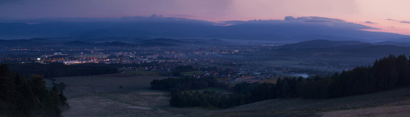 sunset over the city