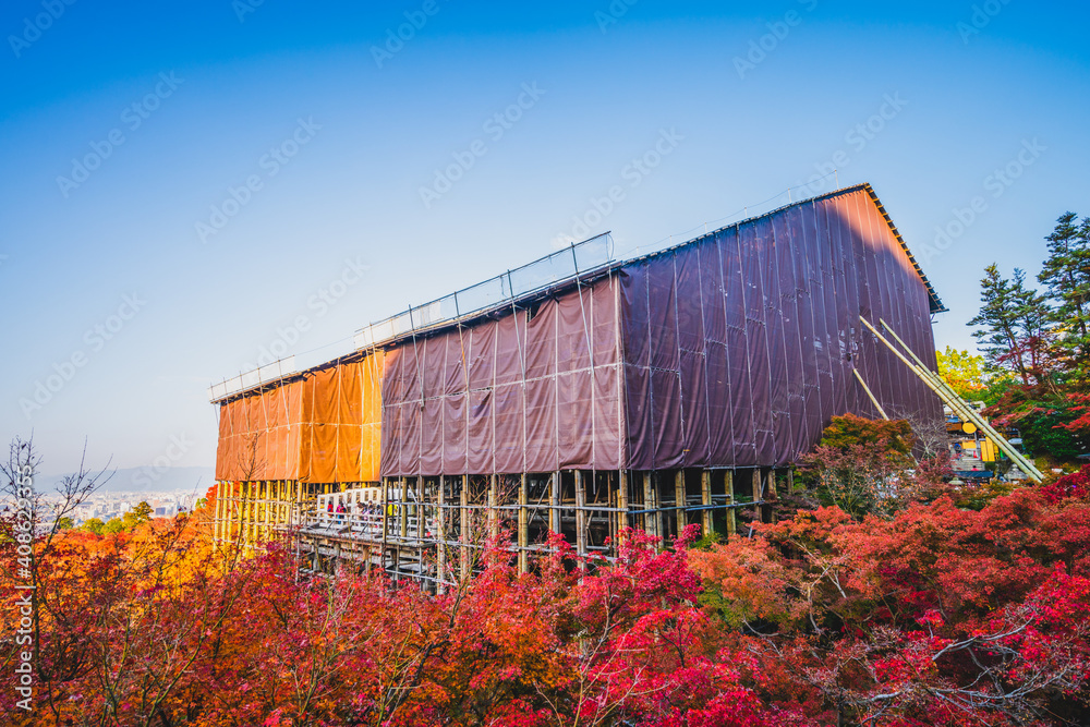 Wall mural Kiyomizu-dera Temple in autumn season, Kyoto, Japan