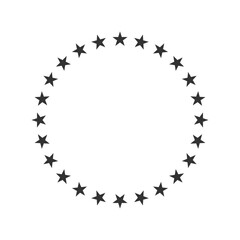circle with gray stars, icon, logo, poster, print version vector illustration
