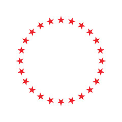 Fototapeta na wymiar circle with red stars, icon, logo, poster,, print version vector illustration 