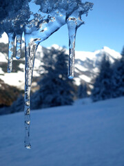 Obraz na płótnie Canvas Winter hiking tour to Hoher Frassen mountain, Raggal, Austria