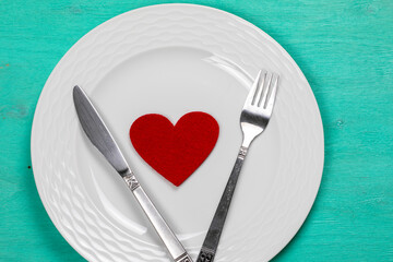 Valentine's day and dinner concept