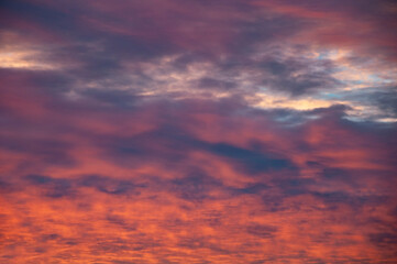 Naklejka na ściany i meble Sunset sky clouds dramatic evening landscape cloudscape for environment.