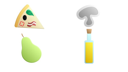 Doodle food set icon isolated on white. Hand drawind line art. Sketch vector stock illustration. EPS 10