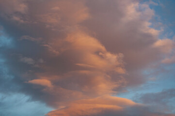 Dramatic cloudy sky sunset