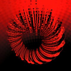 intricate abstract 3D illustration designs based upon a red and black mobius ring