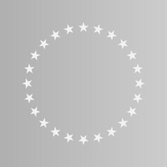 circle with white stars on a gray background icon, logo, poster , print version vector illustration
