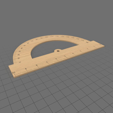 Wooden half circle protractor