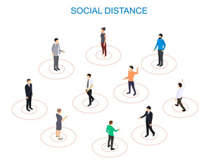 Social distance concept banner.