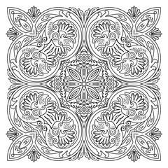 Vector abstract floral ethnic ornamental illustration