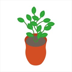 Houseplant in the pot vector illustration eps. 10