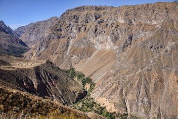 Fototapeta na wymiar The beautiful landscape above the Colca Canyon, Chivay, Peru.
