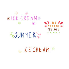 Fototapeta na wymiar Doodle summer, ice cream lettering set. hand drawn of a kite isolated on a white background. Vector illustration