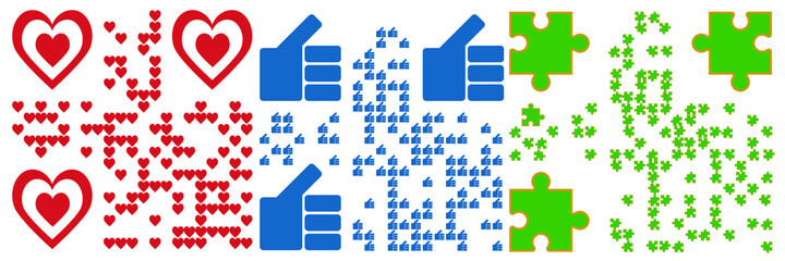 qr code heart like puzzle