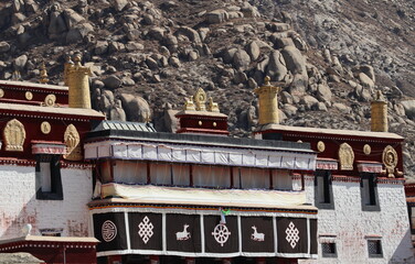 Fototapeta na wymiar Tibetan landscapes and landmarks - 2019.