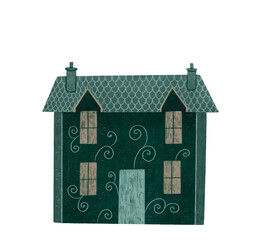 Abstract house. Illustration on white isolated background 