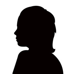 a girl head silhouette vector