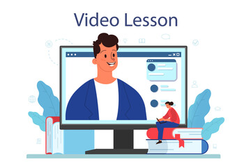 Staff training online service or platform. Business personnel