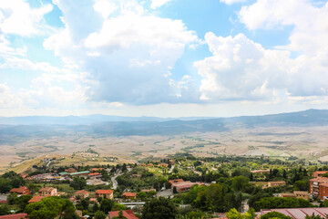 Fototapeta premium Beautiful view of rural landscape near Volterra, Italy.