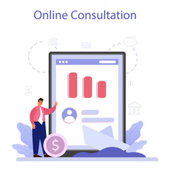 Bankruptcy online service or platform. Financiall crisis with falling