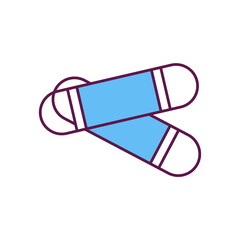 Face masks wearing RGB color icon. Preventing coronavirus from spreading. Wearing surgical and cloth masks. Covering from coughs, sneezes. Avoiding close-contact settings. Isolated vector illustration