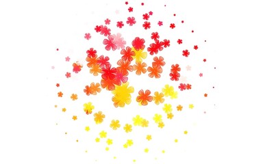 Light Red, Yellow vector doodle pattern with flowers.