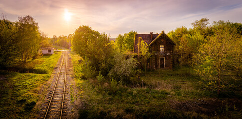 Abandoned railway station in Nieborowice. Pilchowice, Gliwice, Poland © K. Skubala