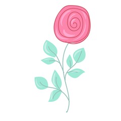 Fototapeta premium Plain flower or Plant. Decor element in pastel colors. vector illustration drawn in cartoon style isolated on white background