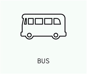 bus vector icon.  Editable stroke. Symbol in Line Art Style for Design, Presentation, Website or Apps Elements, Logo. Pixel vector graphics - Vector