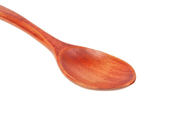 Vintage empty wooden spoon isolated on the white background