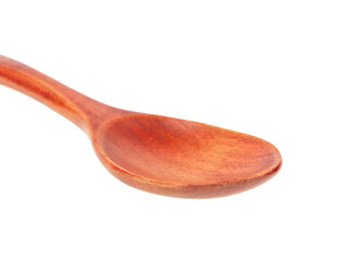 Vintage empty wooden spoon isolated on the white background