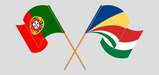 Crossed flags of Portugal and Seychelles