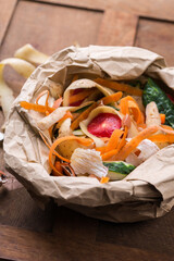 Kitchen leftovers for recycling and composting, garbage sorting, zero waste